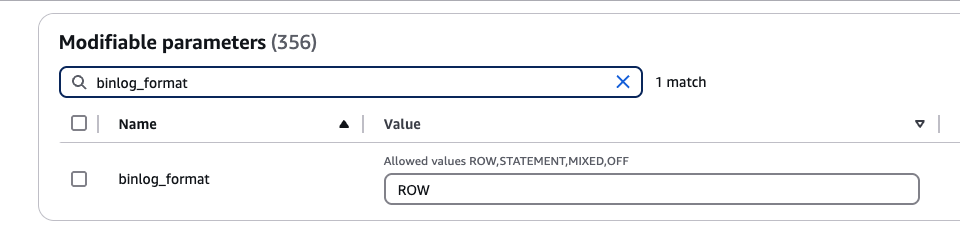 Формат binlog — значение ROW